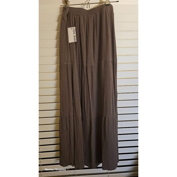 Nine West Dresses & Skirts - Nine West Womens Brown Maxi Skirt Tiered Design Rayon & Polyester Size S